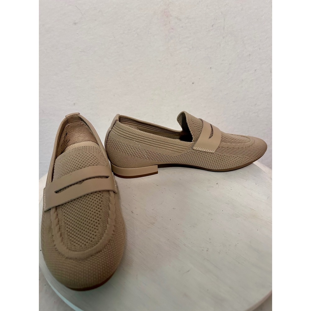 David Tate Womens Beige Knit Penny‎ Loafers Slip On Shoes HSS22-814 Size 4.5M